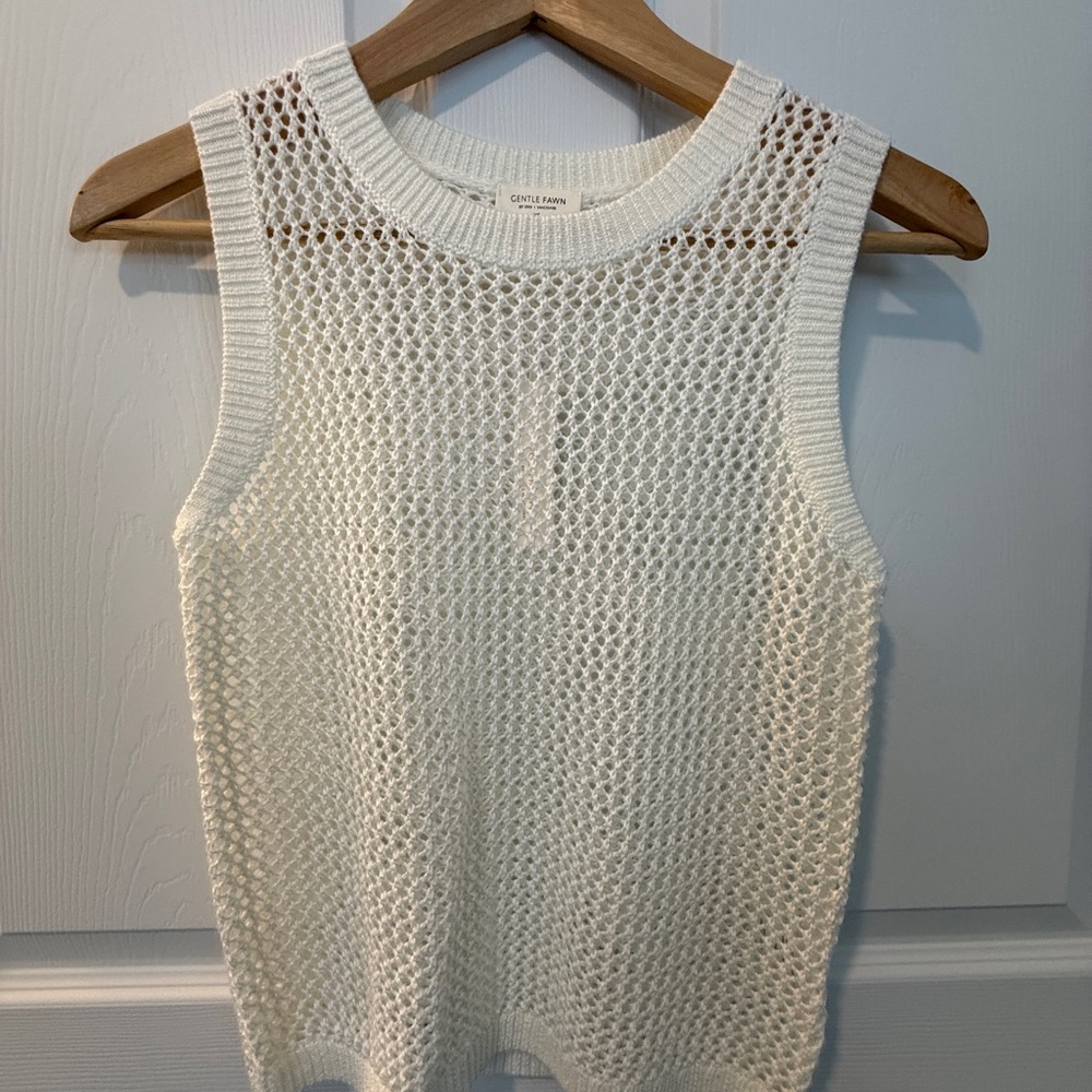 NWT Gentle Fan Sleeveless Knit Top XS Cream